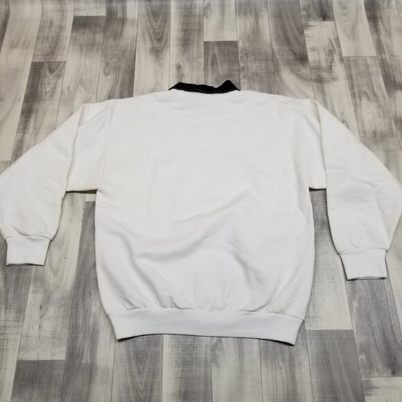 ✅Womens M VTG Ugly Christmas Sweater White Embossed Teddy Bear Janet Kruskamp - Picture 9 of 12